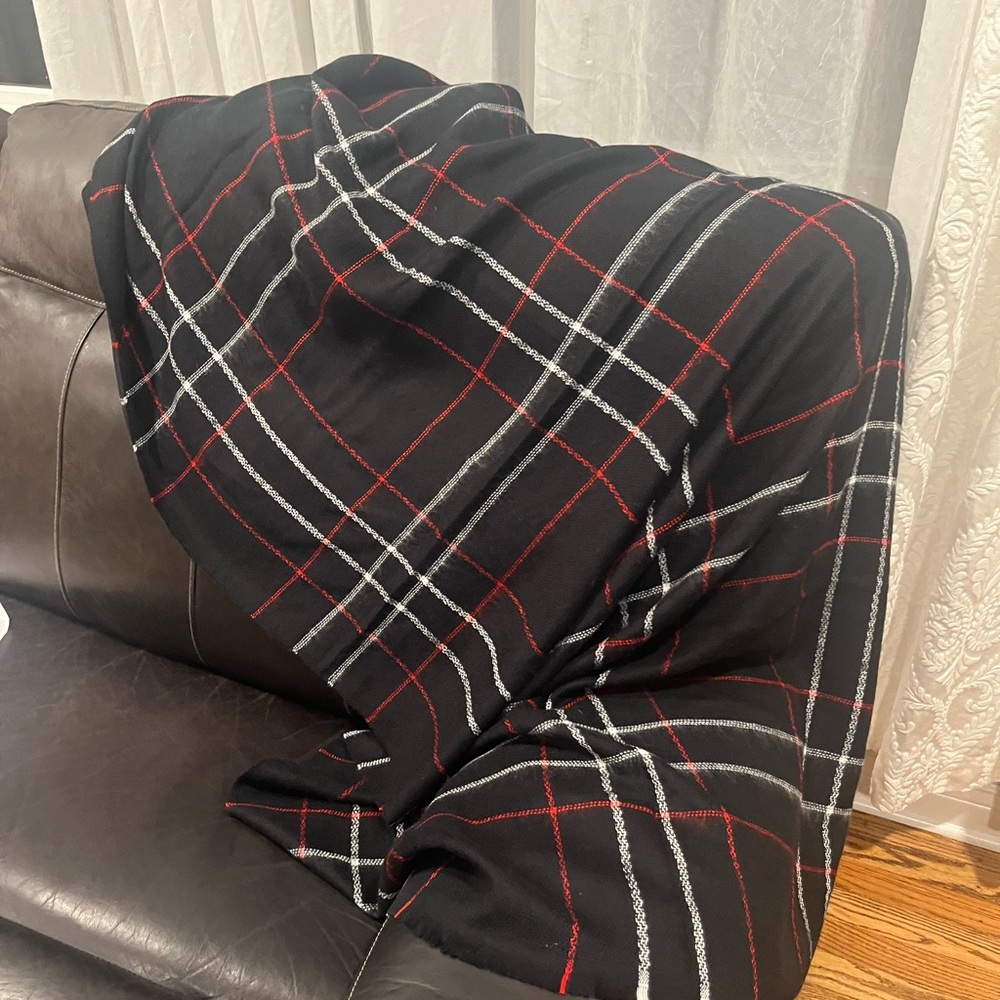 Ralph Lauren Plaid Black and Red Scarf or Pashmina